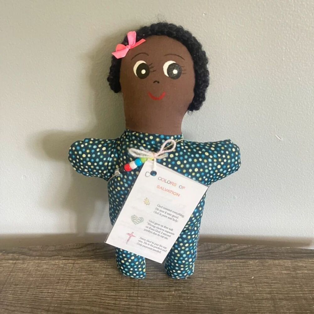 Handmade Salvation Soft Cloth Doll Toy Bead Necklace & Wordless Book Color Code